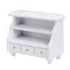 1:12 Casa de Muñecas Casa de Muñecas Mini Muebles Accesorios Micro Escena Madera Blanco Gabinete Bajo Gabinete de Toallas Gabinete Lateral