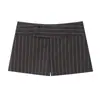 Moda Femenina Casual Versátil de Rayas Finas con Cintura Shorts 2026 Primavera Nuevo Transfronterizo Aliexpress 4341402