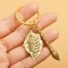 Llavero Colgante Adorno de Regalo Abaco Calabaza de la Fortuna de una Hoja Aleación Accesorio de Metal Estilo Chino Regalo con un Toque de Sofisticación