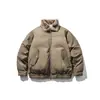 Timachine Retro Americano Street Tendência Gola de Pelo Algodão Inverno Roupa Externa Masculina Solta Jaqueta de Voo My130