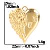 Alas de amor de hip hop europeas y americanas en acero inoxidable en stock, accesorios de joyería galvanizados en oro real de 18 k, collar de acero de titanio DIY