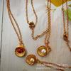 Pingente concha de pérola de ouro 18K, colar de aço titânio, aço inoxidável, moda, pendente para o dia a dia, concha, pérola, corrente suéter, enfeites