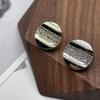 Botões Metálicos Personalizados de Barra Horizontal com Diamante Estilo Europeu e Americano para Cardigan, Suéter e Casaco Feminino - Venda no Atacado