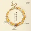 Pulsera de Doble Círculo con Cuentas de Cristal Fortuna Rubio Natural para Mujer Moda Joyería de Alto Nivel Pulsera de Ojo de Tigre Dorada Venta al Por Mayor