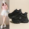 Zapatos de Papá para Mujer 2025 Nuevo Modelo de Primavera Tenis Blancos de Malla con Suelas Gruesas y Aumento Oculto de Altura para Estudiantes Zapatos Deportivos Casuales