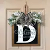 Decoración Personalizada para Puerta Principal Transfronteriza de 26 Letras, Cartel para Puerta, Arreglo de Accesorios, Artesanías de Madera, Adornos Colgantes