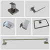 Comercio Exterior Transfronterizo Aleación de Zinc Negro Acero Inoxidable Juego de Accesorios para Baño Juego de Toallero Barra para Toallas Juego de Seis Piezas
