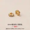 Miçangas Espaçadoras Inlay de Conservação de Cor para DIY com Borda Ondulada e Furo Grande Miçangas Espaçadoras Capas de Flor Dourado Cristal Acessórios para Pulseira Atacado