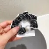 Goma para el pelo estilo primavera con borde floral, Goma elástica alta para el pelo, Cuerda para el pelo versátil, Elegancia de perlas artificiales de moda para mujer