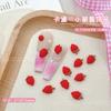 Decoraciones Cremosas de Fresas para Uñas 2026 Modelo Nuevo Fruta de Fresa Pequeña Rosa Claro 3D Accesorios de Pedrería para Uñas Portátiles