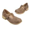 Nuevos Zapatos de Salón de Mujer con Forma de T Redondos de Punta Tacón Grueso Zapatos de Salón para Mujer Primavera y Otoño Hebilla en Forma de T Casual Zapatos Mary Jane para Comercio Exterior