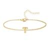 Pulseira Feminina de Luxo Leve de Nicho com Bolhas Tridimensionais de 26 Letras, Joia Simples Banhada a Ouro 14K, Presente para Namorada
