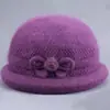 Sombreros para mujeres de mediana edad y ancianas, sombrero cálido de invierno para mamá, grueso con terciopelo, sombrero tipo cubo para personas mayores, abuela, sombrero de lana tejido para señora mayor