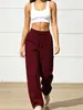 Calça de Moletom Feminina 2026 Outono/Inverno Nova Moda Cruzada Europeia e Americana com Bolso com Cordão Cargo Perna Reta