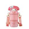 Urso de morango três olhos caneca térmica travessa meninos e meninas Caneca Barriguda Copo de água de aço inoxidável estudante crianças chaleira fofa
