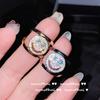 Brillante Cadena de Rostro Sonriente de Streamer con Piedras Preciosas Chapada en Oro Blanco de 18K, Ocho Corazones y Ocho Flechas Zirconia Letra Hueso Zirconia Brillante
