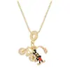 Collar Colgante de Planeta Espacial de Cobre Puro Microincrustado Transfronterizo con Circonita para Mujer, Cadena Versátil para Clavícula, Todo Diamante, Lujo Ligero