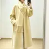 Nuevo suéter de punto de imitación de piel de visón de estilo largo para otoño e invierno, cárdigan de punto de color liso, bufanda de estilo coreano, prenda de abrigo desmontable