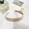 Diadema Coreana de Satén Ancha de 2.5cm Macarrón Color Puro Elegante Banda para el Cabello Pinza para el Cabello de Tela Todo Incluido con Ala Ancha Adorno para el Cabello