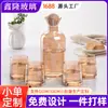 Conjunto de Bule de Água Fria de Luxo Leve para Casa Corpo Reto Conjunto de Água de Vidro Garrafa Branca Fria Tampa Criativa de Bola de Madeira Bule de Água Fria