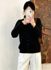 Cárdigan de punto suave para mujer talla grande, cuello redondo, colección otoño 2026, holgado y versátil, prenda exterior adelgazante para mujer