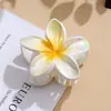 Pinza de Tiburón Frangipani Estilo Nuevo de 8 cm Transfronteriza en la Parte Trasera de la Cabeza Medio Recogido Femenina Elegante Versátil Pasador Accesorios para el Cabello para Mujeres