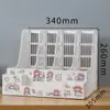Estante para Archivos Engrosado Caja para Archivos Caja de Almacenamiento Portadocumentos Organizador de Archivos de Escritorio Suministros de Oficina Atril de Libros Cuatro Secciones