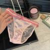 Diario de Primer Amor Ropa Interior Satinada de Contraste Dopamínico Romántico Braguita de Algodón con Encaje y Lazo Estilo Francés para Mujer