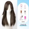 Atacado de fábrica peruca feminina cabelo longo cacheado cabelo liso cobertura total da cabeça com franja de oito caracteres onda grande micro-ondulado peruca inteira