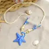 Collar de Estrella de Mar de Cerámica Estilo Sudeste Asiático para Mujer Estilo de Nicho para Vacaciones Temperamento Costero Cadena para Clavícula Cadena para Suéter Accesorios Venta al por Mayor