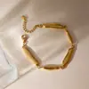 Pulsera Geométrica Lineal Lisa Irregular de Acero Inoxidable Oro 18K Estilo Europeo y Americano Joyería que No se Desvanece Accesorios Transfronterizos