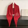 Chal Triangular de Punto Calado de Color Sólido Estilo Coreano para Mujer, Ropa de Abrigo de Moda Europea de Verano para Habitaciones con Aire Acondicionado