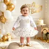 Vestido de Princesa de Moda Personalizado 2026 para Niñas de un Año, Falda Tutú Estilo Corona con Superposición de Malla, Incluye Diadema y Zapatos