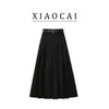 Falda plisada de cintura alta adelgazante para mujer de otoño e invierno con cinturón de traje, falda de longitud media elegante y moderna estilo coreano