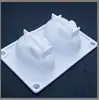 6 incluso pequeño conejo 3D pequeño conejo blanco silicona molde para mousse caricatura molde para gelatina molde para pastel de limosna molde de yeso