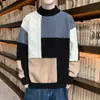 Suéter holgado de cuello alto a rayas para hombre de venta directa de fábrica