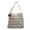 Bolso holgado de gran capacidad para mujer, para ir al trabajo, 2024 Nuevo bolso bandolera tipo cubo, bolso de hombro ancho de punto, bolso de lona