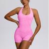 Macacão de Yoga Transfronteiriço Peça Única para Mulheres, Apresentando um Lindo Costas e Glúteos em Formato de Pêssego, Body Esportivo Modelador Integrado, Roupa para Corrida e Fitness