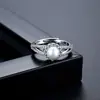 Anel Jinse de Pérola Artificial em Botão, Design Único, Anel Aberto Versátil, Estilo Coreano da Moda, Anel Feminino Ajustável, Atacado