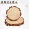 Adornos para la cabeza de madera maciza con virutas de madera redondas, pintados a mano, para jardín de infantes, con base de abeto