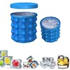 1 peça de bandeja de gelo de silicone portátil, resfriador de vinho, caixa de gelo, armário de cerveja, utensílios de cozinha economizadores de espaço, congelamento de uísque