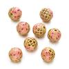 Flor de Diciembre Método Antiguo Transferencia Cuentas Esmalte Cloisonné Aceite Cuentas Huecas Pizarra Oro Pulsera DIY Accesorios Cuentas