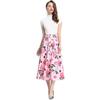 Aliexpress Wish Amazon Export Vestido de Venta Caliente Aspecto Adelgazante Cuello Redondo Falda Estampada