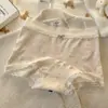 Cuecas Boxer Femininas com Estampa Floral, Comprimento e Largura Estendidos, Forro 10A Antibacteriano de Algodão Puro, Calcinhas Femininas 100% Algodão de Cintura Média