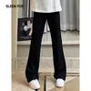 Pantalones de Otoño de Color Sólido Micro-Campana Estilo Coreano para Hombre Versátiles con Caída Tacto de Alta Gama Pantalones Largos de Campana Corte Ajustado Pantalones de Traje