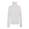 Suéter de punto de lana pura sin costuras de cuello alto con hilo Yangzi para mujer, jersey fino de manga larga ajustado, camiseta base, suéter de otoño