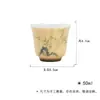 Taza de Té de Cerámica Pequeña con Diseño de Sombra de Bambú Pintada a Mano sobre Piedra de las Dinastías Tang y Song, Taza Individual para Beber Té para Uso Doméstico