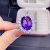 Anel de Abertura de Tesouro Cor Amethyst Imitação Zircônia Roxo Profundo Celebridade Cyber Venda ao Vivo Novo Produto Anel de Vida Feminino
