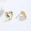 Pendientes de Tachuela Redondos con Forma de Corazón Hielo Triturado de Plata de Ley 925 Accesorios para Pendientes de Gama Alta de Nicho Adornos Pequeños Exquisitos para Regalo de Cumpleaños de Niñas