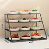 Estante multicapa para preparación de alimentos para restaurantes, estante de almacenamiento para platos y utensilios, solución de almacenamiento para encimeras de restaurante